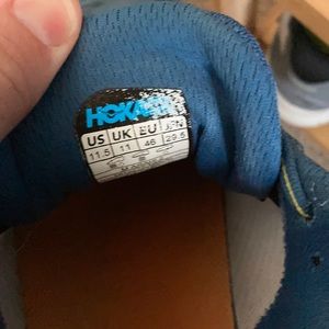 Hoka running shoes.  Size 11.5. Have 70 miles.